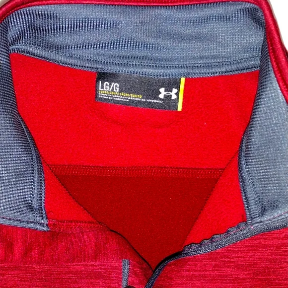 Men's Under Armour Large 1/4 Quarter Zipper Pullover Burgundy - Picture 2 of 6